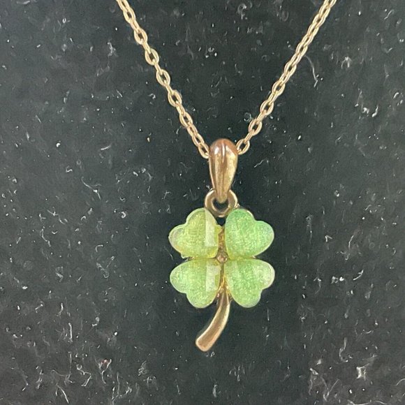 Women Necklace Green Faux Stone Pendant Fashion Jewelry Necklace - Picture 10 of 11